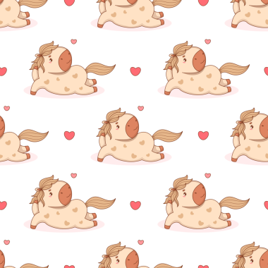 Kalpli Şirin Oynak At 'la kusursuz bir düzen. Komik Çizgi Roman Hayvan Midillisi