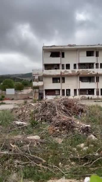 Ibi Espanha Maio 2023 Casas Antigas Dos Professores Cidade Abandonadas — Vídeo de Stock