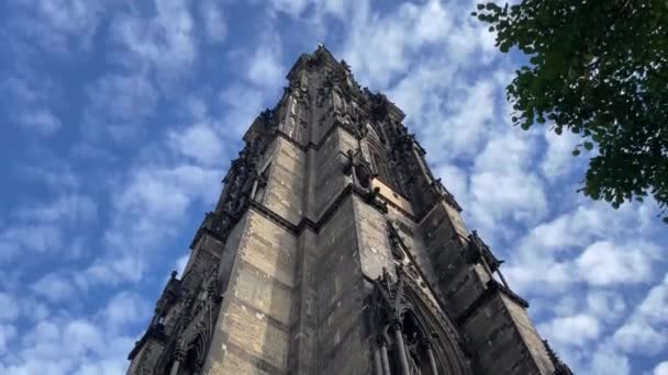 Ehemalige Hauptkirche Nikolai Clocher Église Brûlée Saint Nicolas Hambourg Allemagne — Video
