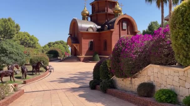 Abril 2024 Altea Alicante España Paisaje Vista Exterior Jardín Iglesia — Vídeos de Stock