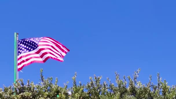 Bandera Americana Ondea Viento Slow Motion Flag United States America — Vídeos de Stock