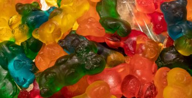 Renkli Şeker 'in geçmişi. Bir sürü renkli şeker. Jelibon Bears 'ın şekerlemeleri..