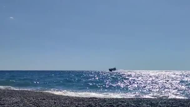 Barco Mar Arrecife Detrás Lancha Motor Rio Yachts Mejor Yate — Vídeo de stock