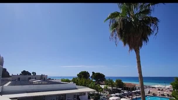 Vista Desde Ventana Del Hotel Costa Del Mar Calabria Sur — Vídeos de Stock
