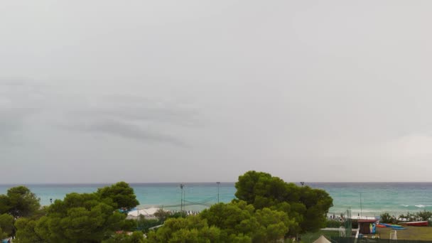 Utsikt Från Hotellfönstret Kusten Terranhavet Italien Fantastisk Utsikt Från Rummets — Stockvideo