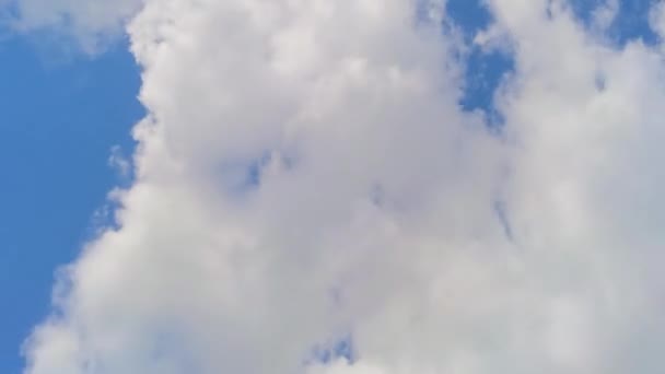 Czas Mija Chmury Błękitne Słoneczne Niebo Pętla Białych Chmur Nad — Wideo stockowe