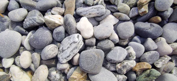 Маленькие Морские Камни Гравий Фон Текстуры Камни Пляже — стоковое фото