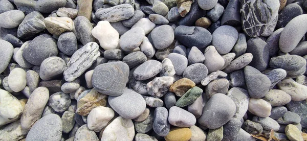 Küçük Deniz Taşları Çakıl Geçmişi Dokular Sahilde Taşlar — Stok fotoğraf