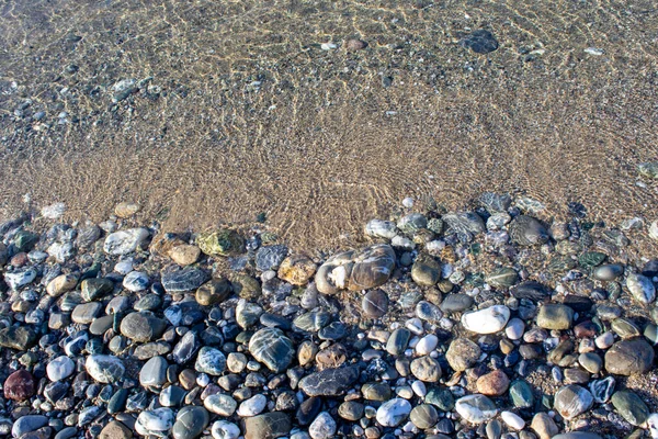 Felsen Wasser Für Hintergrund Kieselsteine Großaufnahme — Stockfoto