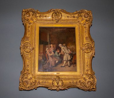 Paris, Fransa, 14 Ekim 2022: Fransa 'da bir sanat galerisinde Jean-Baptiste Fauvelet' in resmi.