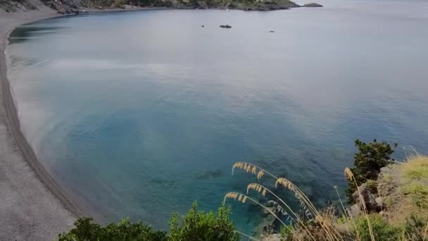 カラブリア海岸線 空中ビュー サンニコラArcella コゼンツァ県 カラブリア イタリア 海を見下ろすビーチとティレニア海 湾と岬 — ストック動画