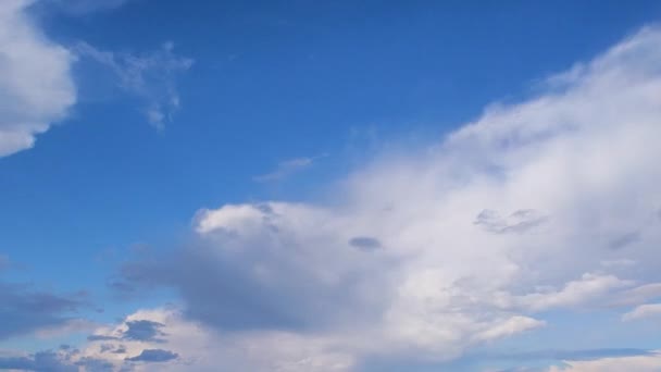 Zaman Hızı Mavi Gökyüzünde Beyaz Kabarık Bulutlar Zaman Hızında Güzel — Stok video