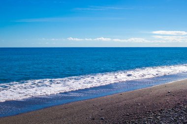 Perfect Sky and Water of the Tyrrhenian Sea in Calabria, Southern Italy.