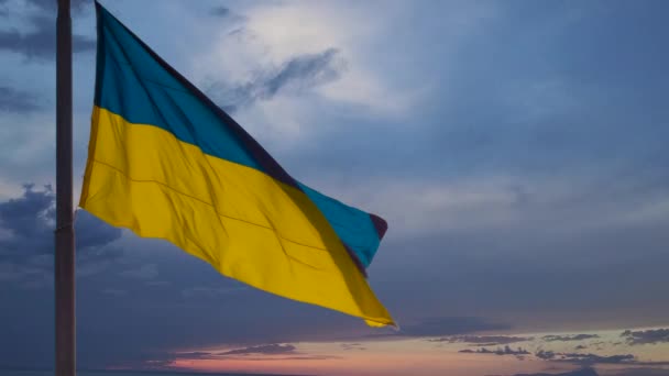 Time Lapse Sky Movement Ukrainian Flag Blue Yellow National Symbol — 비디오