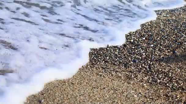 Waves Pebble Beach Sea Waves Rolled Shore Fantastic View Clean — Stock Video