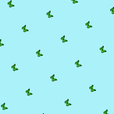 Kusursuz Arkaplan, Dekoratif Kağıt için Renkli Kelebekler. Böceklerin soyut çizimi.