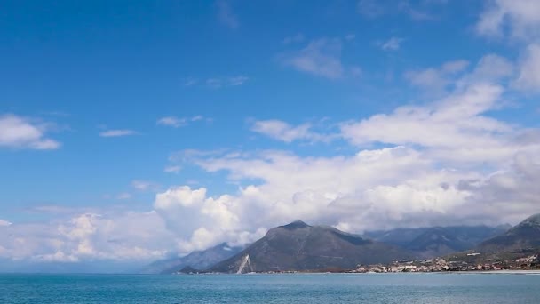 Summer Tyrrhenian Sea Coast Maratea Italy Aerial Shot Calabrian Coast — Vídeo de Stock
