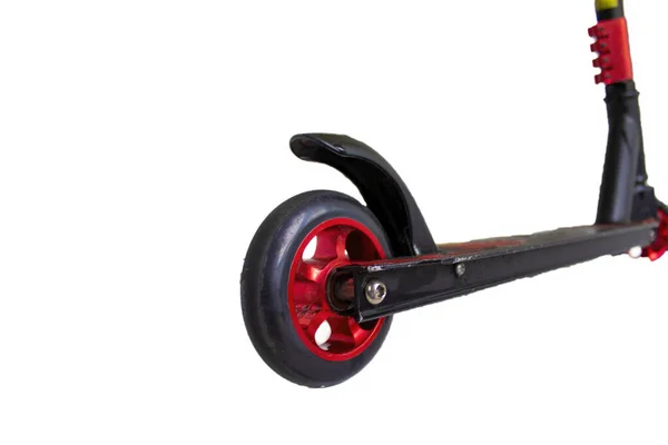 Scooter Plegable Mecánico Color Negro Aislado Sobre Fondo Blanco Copiar —  Fotos de Stock