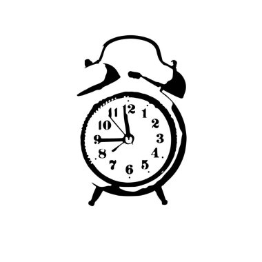 Çalar Saat. Beyaz Arkaplanda Uyan Zaman Vektörü Tasarımı.