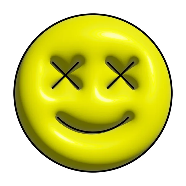 Przycisk Uśmiechu Szklany Uśmiech Ręcznie Rysowane Emojis — Zdjęcie stockowe