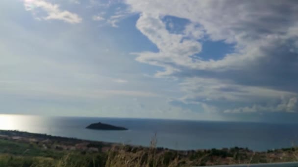 意大利卡拉布里亚Cosenza区Diamante Cirella岛视图 — 图库视频影像