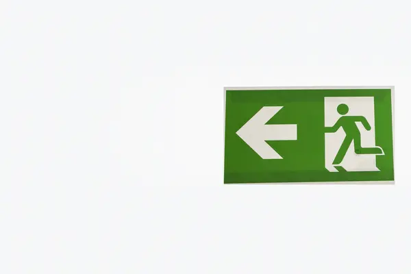 Emergency exit sign. Emergency exit sign in case of fire.