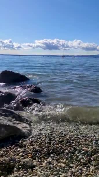 Het Gardameer Ochtend Populaire Meer Italië Toeristische Bestemming Italië — Stockvideo