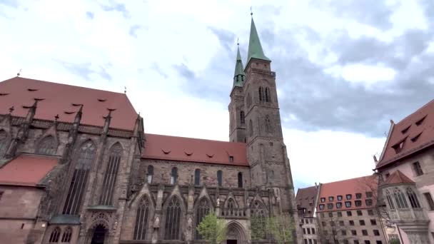 Norimberga Germania Aprile 2024 Chiesa San Sebaldo Una Chiesa Medievale — Video Stock
