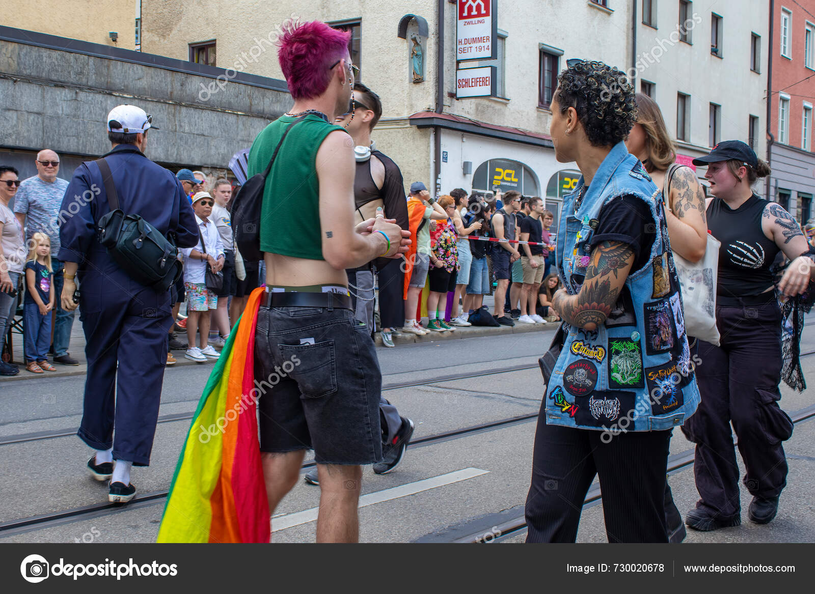 Munich Germany June 2024 Pride Parade Holi Festival Bright Happy