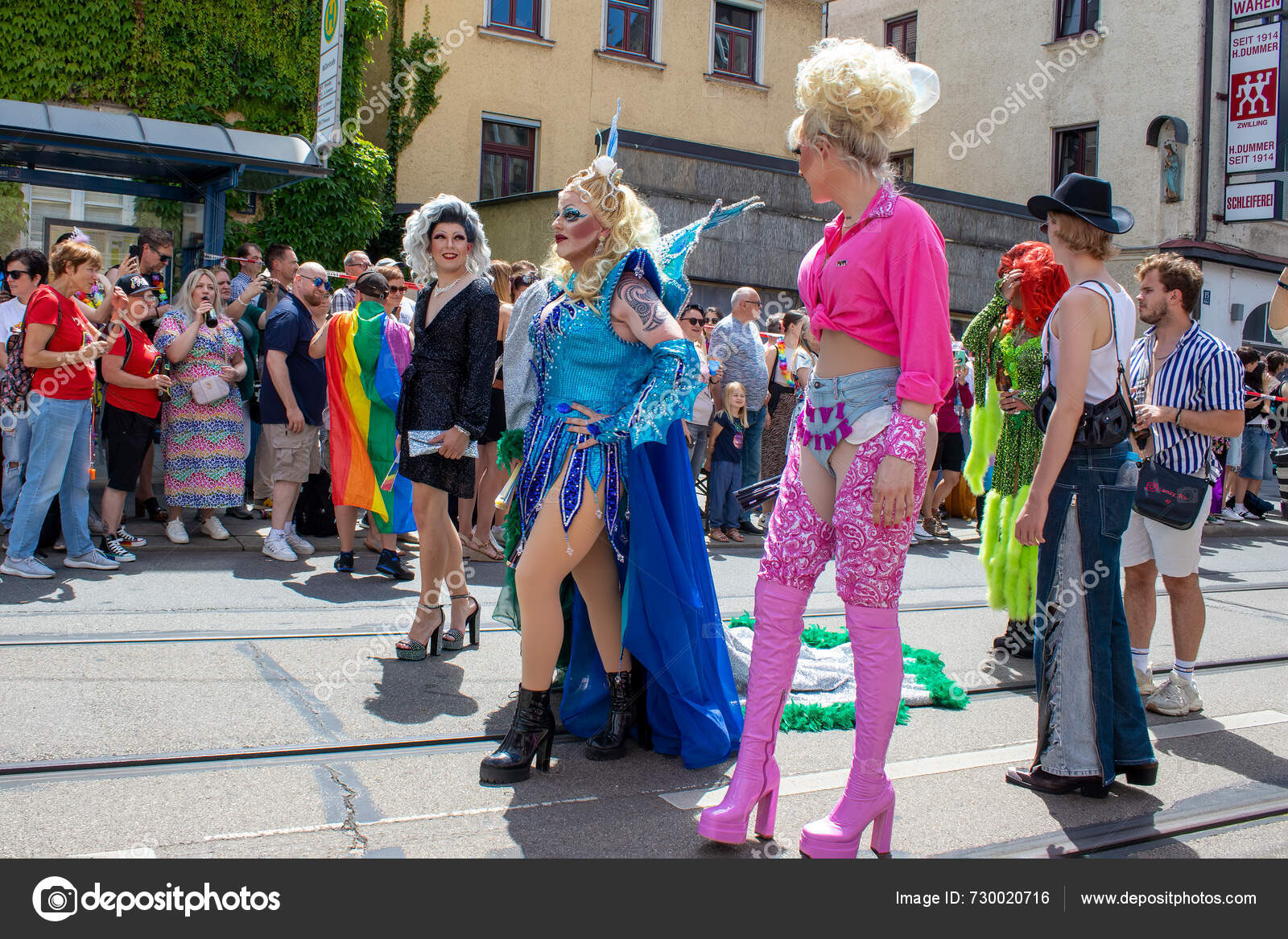 Munich Germany June 2024 Pride Parade Holi Festival Bright Happy