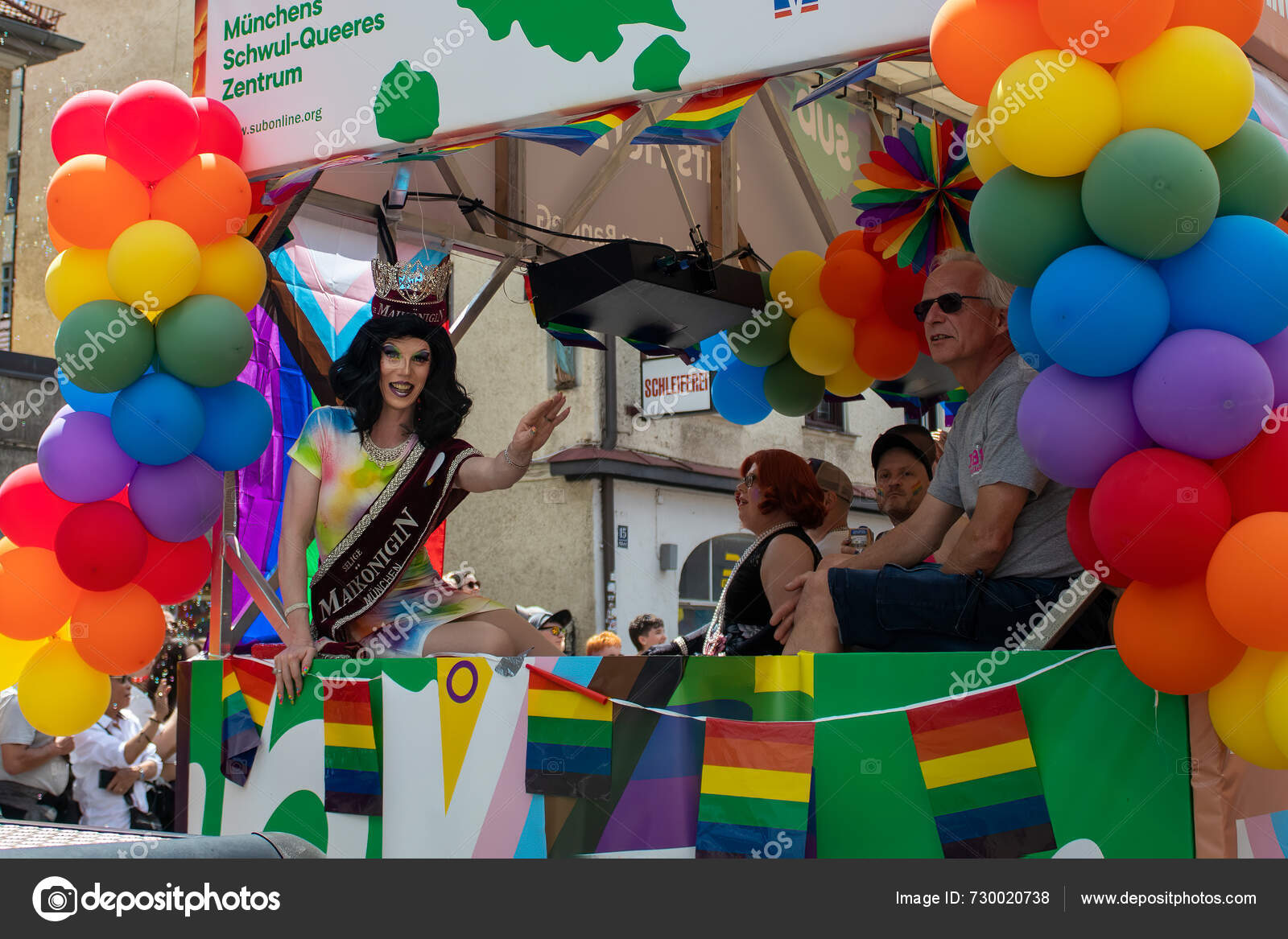 Munich Germany June 2024 Pride Parade Holi Festival Bright Happy