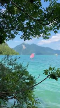 Kochel Gölü, Bavyera, Almanya, Avrupa Alpleri. Walchensee Gölü.