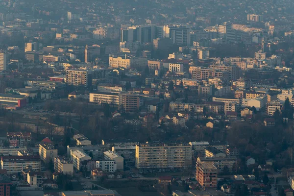 Cityscape Banja Luka Smog Unhealthy Air Pollution Big Cities — Stock Photo, Image