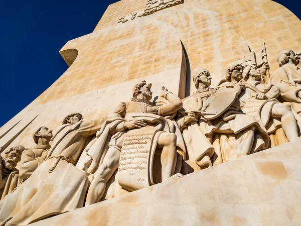 Indrukwekkend Detail Van Padrao Dos Descobrimentos Monument Van Ontdekkingen Lissabon — Stockfoto