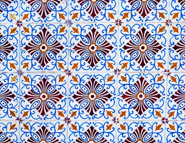 Csodálatos Csempe Geometriai Virágos Formák Díszítik Homlokzatok Házak Aveiro Portugália — Stock Fotó