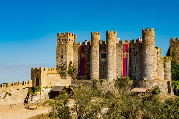Ohromující Pohled Hrad Obidos Zachovalá Středověká Pevnost Oblasti Východu Portugalsko Stock Obrázky