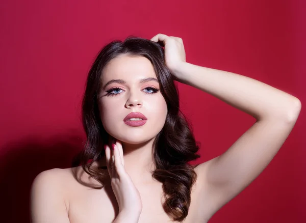 Mooi Sensueel Vrouw Mode Model Sexy Vrouw Poseren Studio — Stockfoto