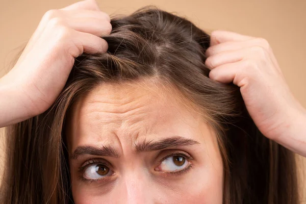 Close Problem Hair Macro Hair Care Hair Loss Concept — Stock Photo, Image