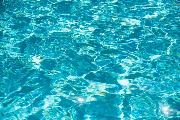 Bakgrund Blått Vatten Poolen Med Sol Reflektion Krusning Vatten Våg — Stockfoto