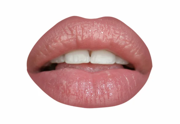 Sexy Lippen Open Mond Met Rode Vrouwelijke Lippen Icoon — Stockfoto
