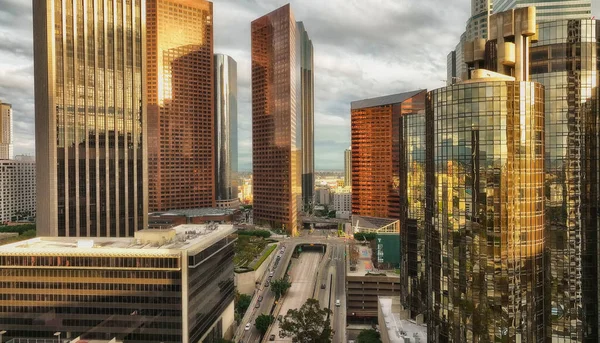 Innenstadt Los Angels Kalifornien Stadtlandschaften Hintergrund Los Angeles Luftaufnahme Geschäftszentrum — Stockfoto