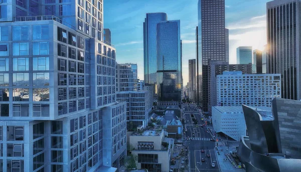 Los Angels Innenstadt Los Angeles Luftaufnahme Mit Drohne Skyline Der — Stockfoto
