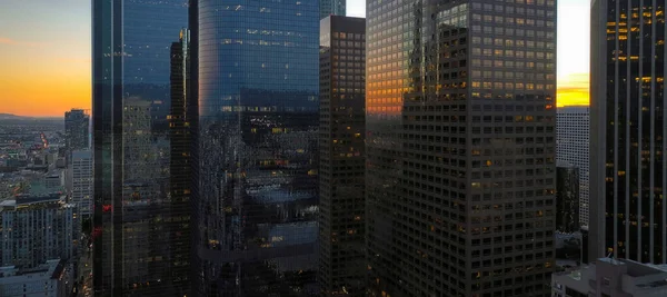 Business Center Gebäude Städtische Luftaufnahme Der Innenstadt Von Los Angeles — Stockfoto