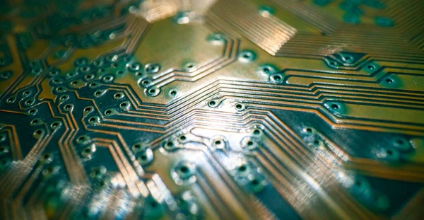 Technology Background High Tech Electronic Circuit Board Background Close Macro — Stock Photo, Image