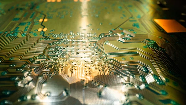 Circuit Board Technologische Elektronische Plaat Met Wegen Andere Componenten Selectieve — Stockfoto