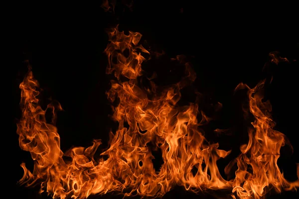 Tűz Textúrája Fekete Háttérrel Absztrakt Tűz Láng Háttér Nagy Égő — Stock Fotó