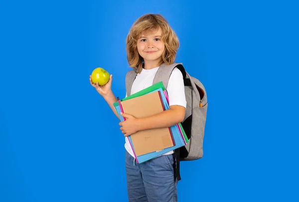 Schoolchild School Uniform Backpack Teen Student Isolated Background Portrait Happy — Stock Photo, Image