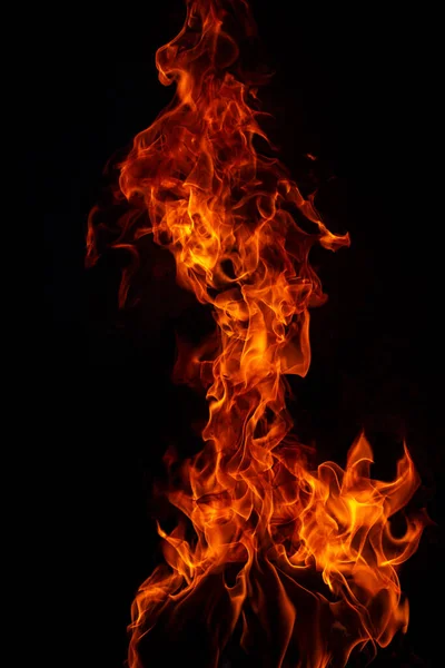 Feurige Textur Auf Schwarzem Hintergrund Abstraktes Feuer Flammenhintergrund Großes Brennendes — Stockfoto