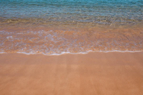 Strandbakgrund Lugn Vacker Havsvåg Sandstrand Havsutsikt Från Tropiska Havet Stranden — Stockfoto
