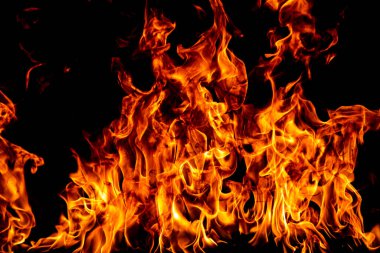 Ateş, yanan alev. Büyük yanan ateş.